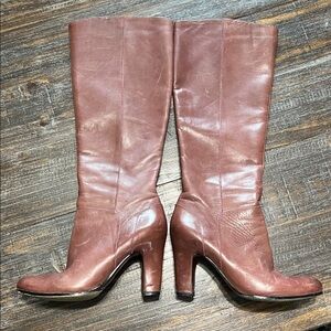 Sam Edelman Tall Brown Leather Heeled Boots